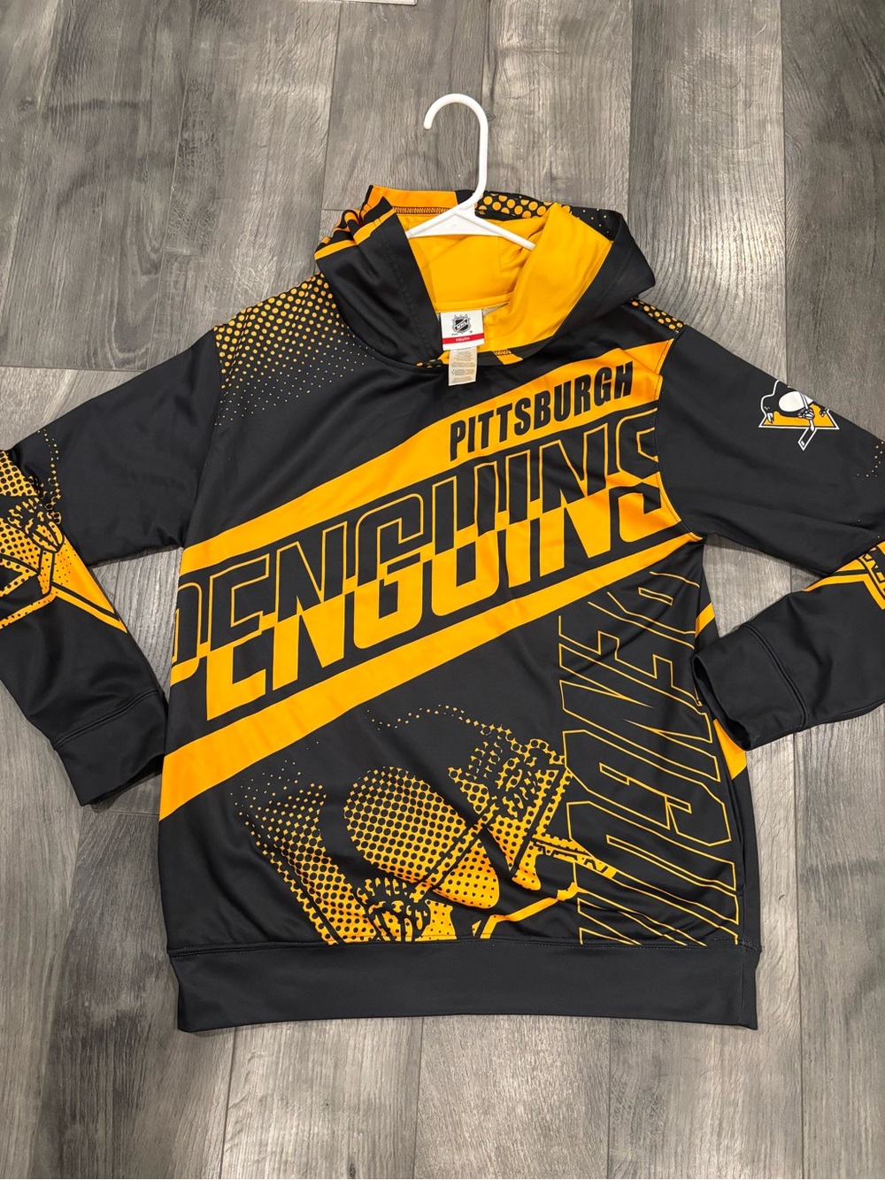 Pittsburgh Penguins Youth Black & Gold Pullover Hoodie